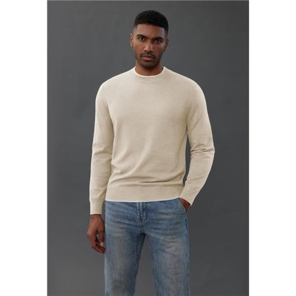 Mens Crewneck Dress Sweater Slim Fit Lightweight‎ Wool Blend Knitted Sweaters - Picture 2 of 6